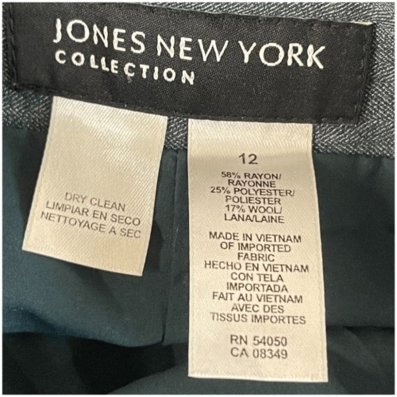 VINTAGE JONES NY High Rise Jade Green Wide Leg Dress Pants, Size 12 - Picture 5 of 6